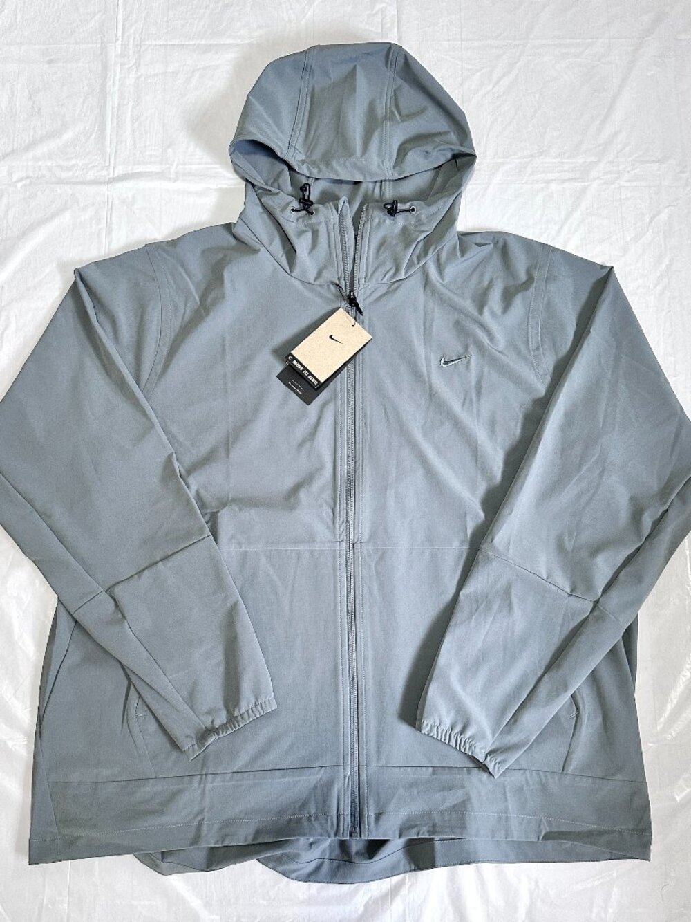 NEW Nike Repel Men’s Hooded Packable Full-Zip Windbreaker Jacket Gray XXL FB7551
